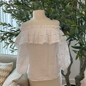 Parker White Off the Shoulder Blouse